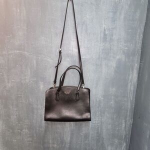 Kate Spade Black Leather Handbag With Crossbody Strap Matching Wallet